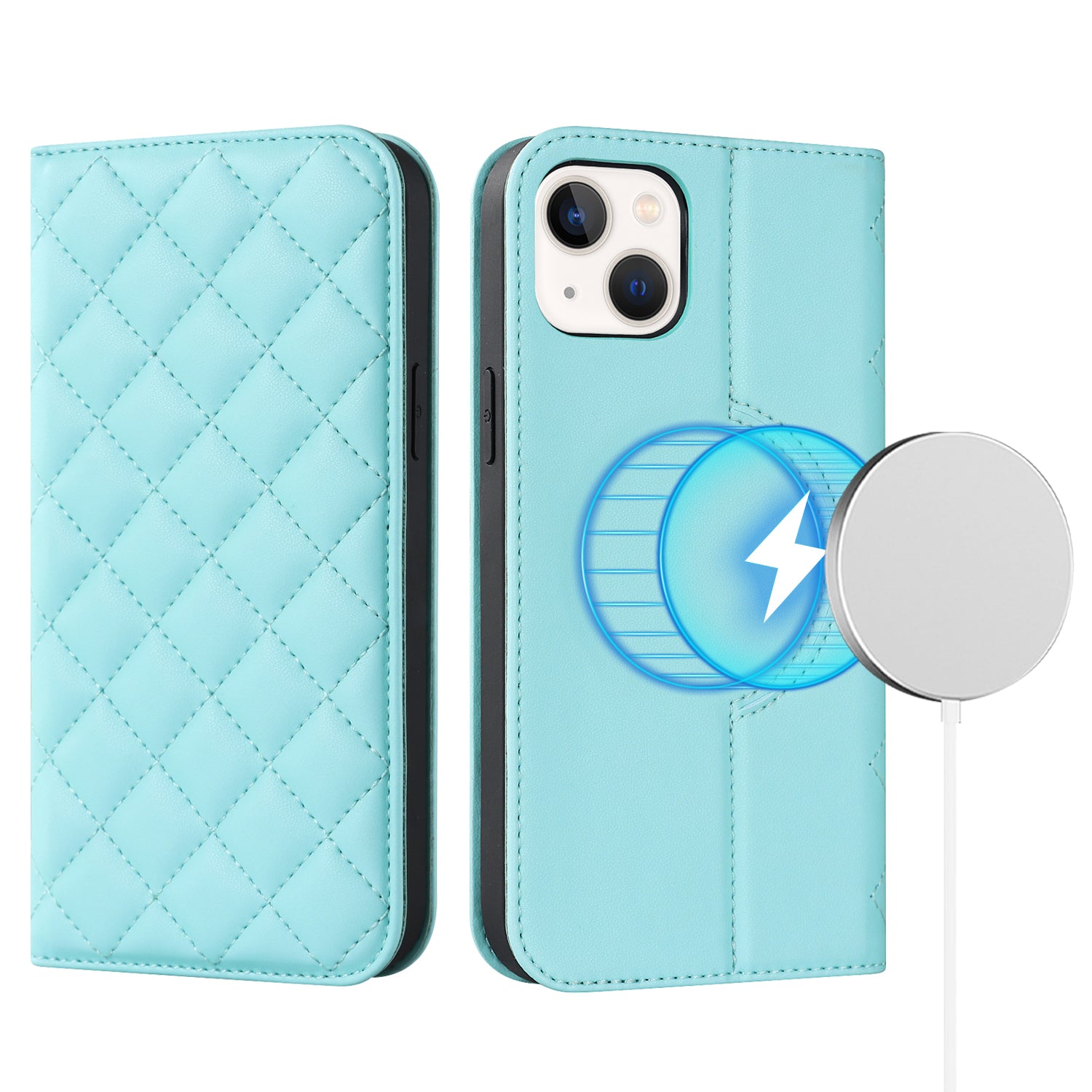For iPhone 13 mini 5.4 inch RFID Blocking Phone Case Card Holder Stand Phone Leather Cover Compatible with MagSafe For iPhone 13 mini 5.4 inch RFID Blocking Phone Case Card Holder Stand Phone Leather Cover Compatible with MagSafe